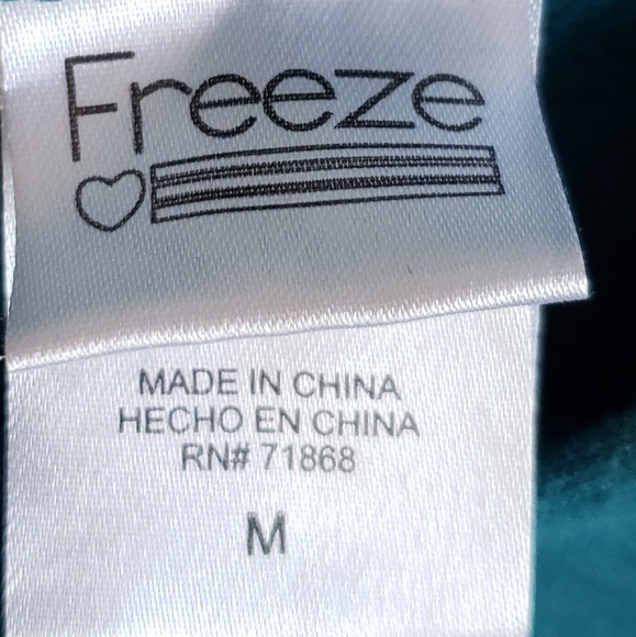 Freeze sz M blue-green long sleeve hood sweatshirt - Picture 5 of 6